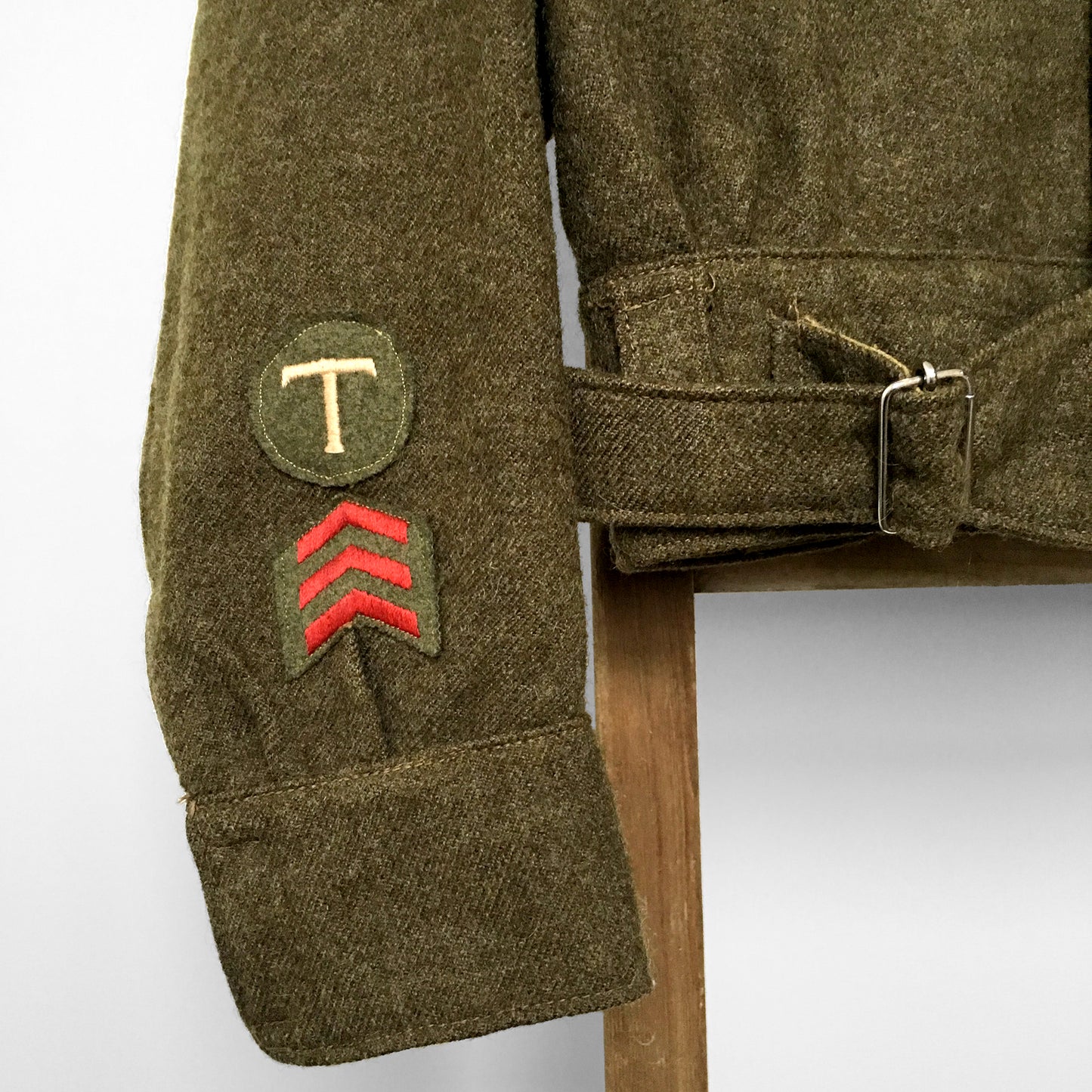 Olive Wool Army Fatigue Crop jacket