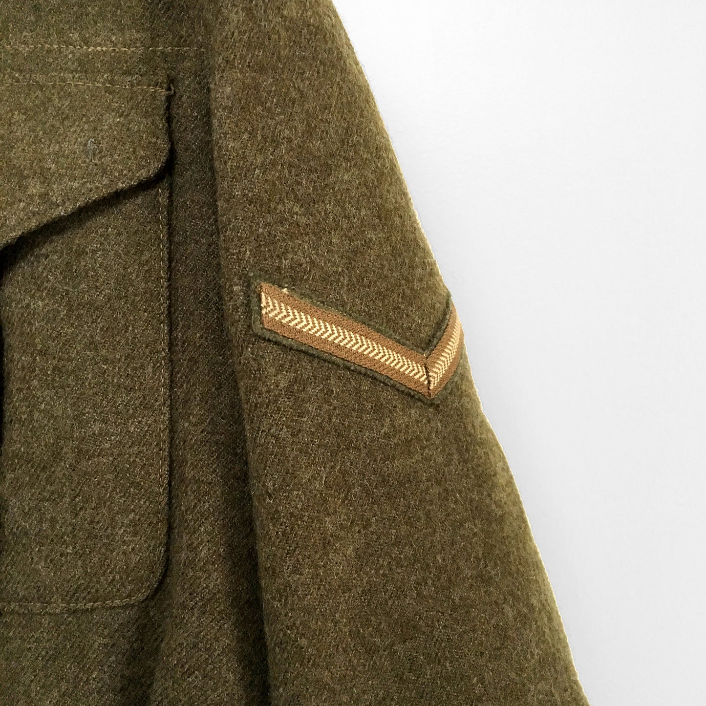 Olive Wool Army Fatigue Crop jacket