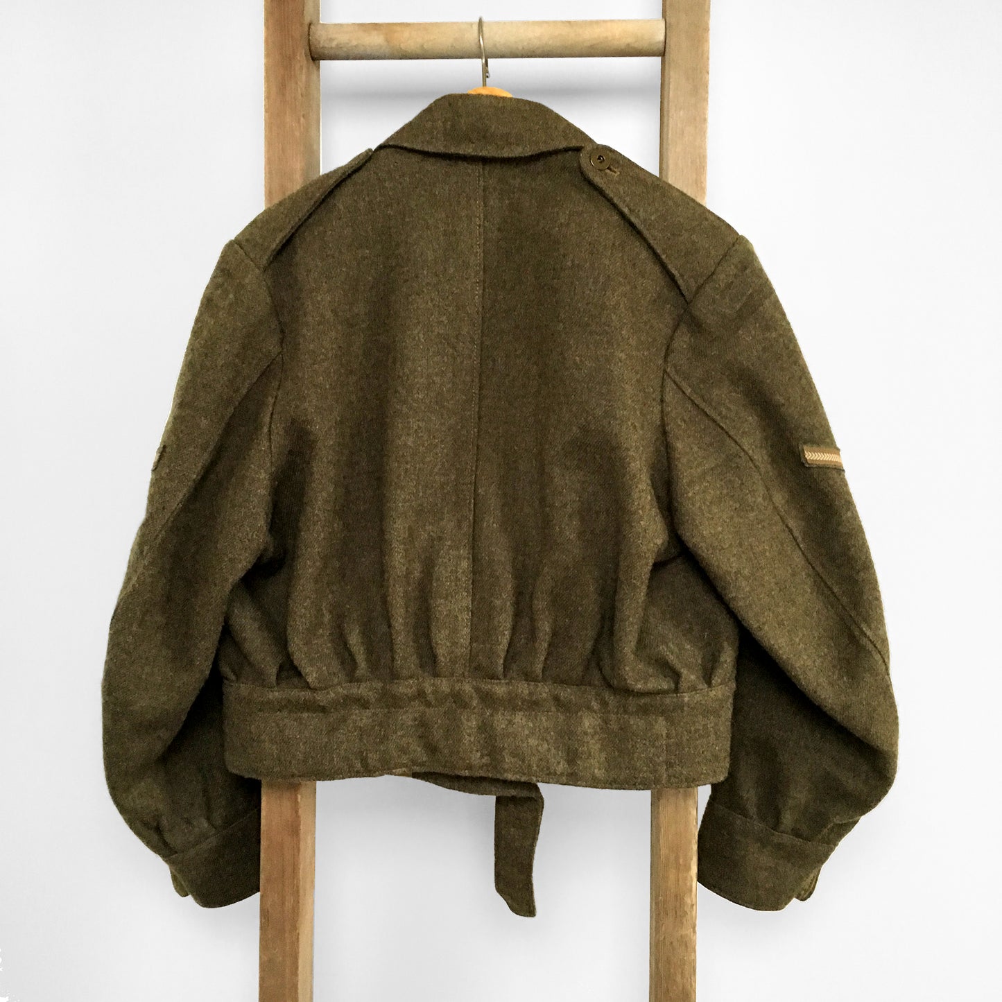 Olive Wool Army Fatigue Crop jacket