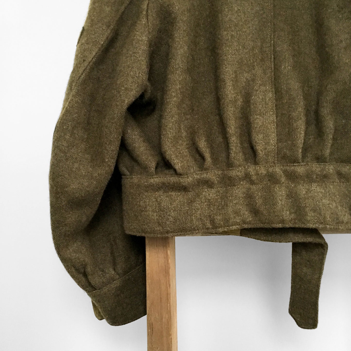 Olive Wool Army Fatigue Crop jacket