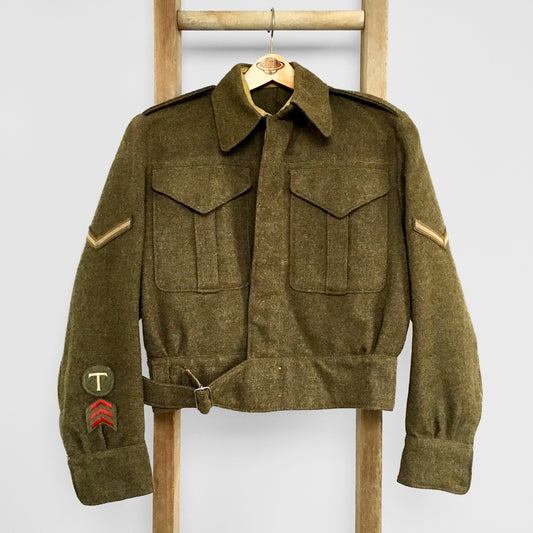 Olive Wool Army Fatigue Crop jacket