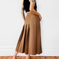 1970s - 1980s Made in Canada Caramel Pure Virgin Wool High-Waisted Pleated Skirt