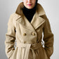 1960s Tan Camel Hair Double-Breasted Belted Wool Jacket - S/M