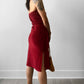 1970s Made in Canada Wine Toned Strapless Velour Dress