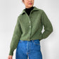1960s Apple-Green Wool Cardigan Sweater