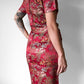 1940s Red Silk Cheongsam Dress