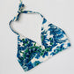 Upcycled Made-By-Me Vintage Handmade Blue and White Floral Chinoiserie Button-Back Bralette TopTop