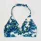 Upcycled Made-By-Me Vintage Handmade Blue and White Floral Chinoiserie Button-Back Bralette TopTop