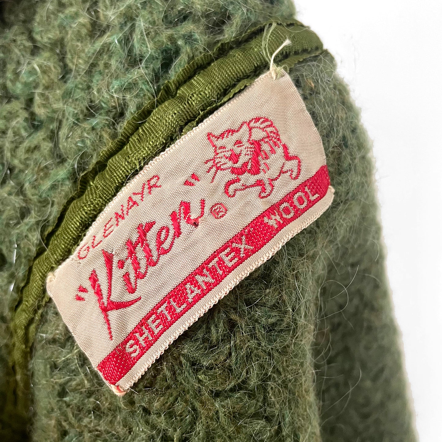 1960s Apple-Green Wool Cardigan Sweater