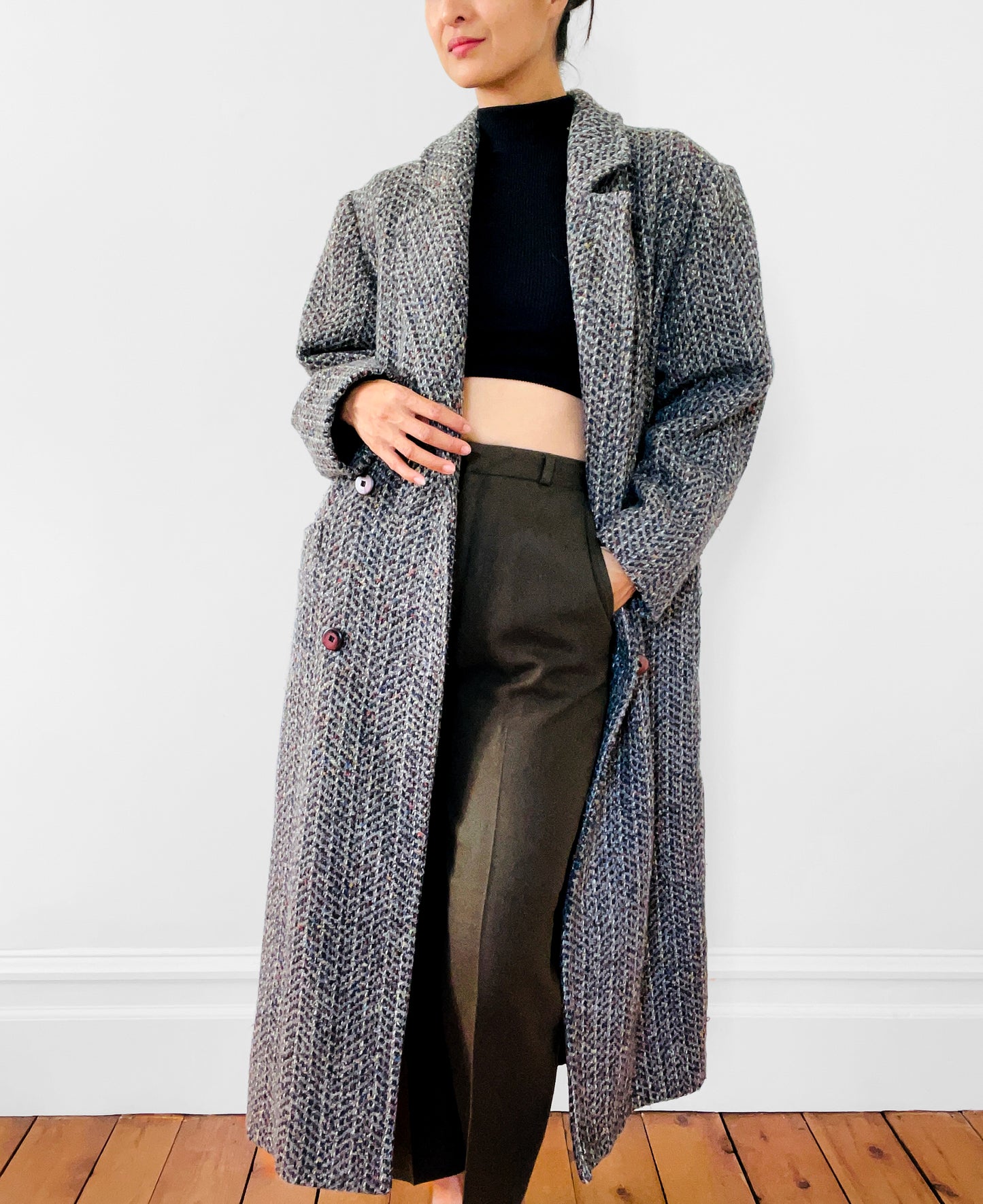 1980s Grey Heavy Wool Overcoat