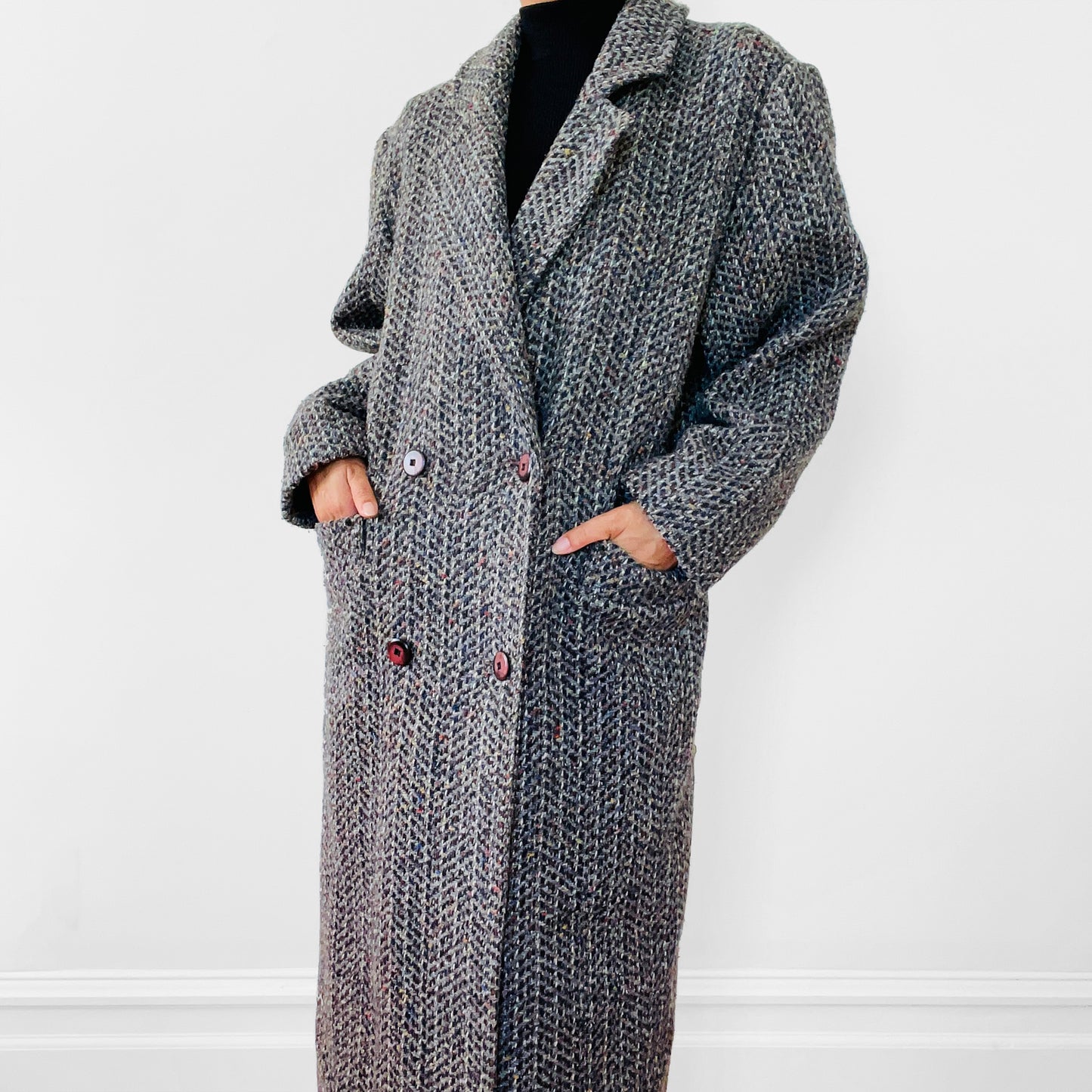 1980s Grey Heavy Wool Overcoat