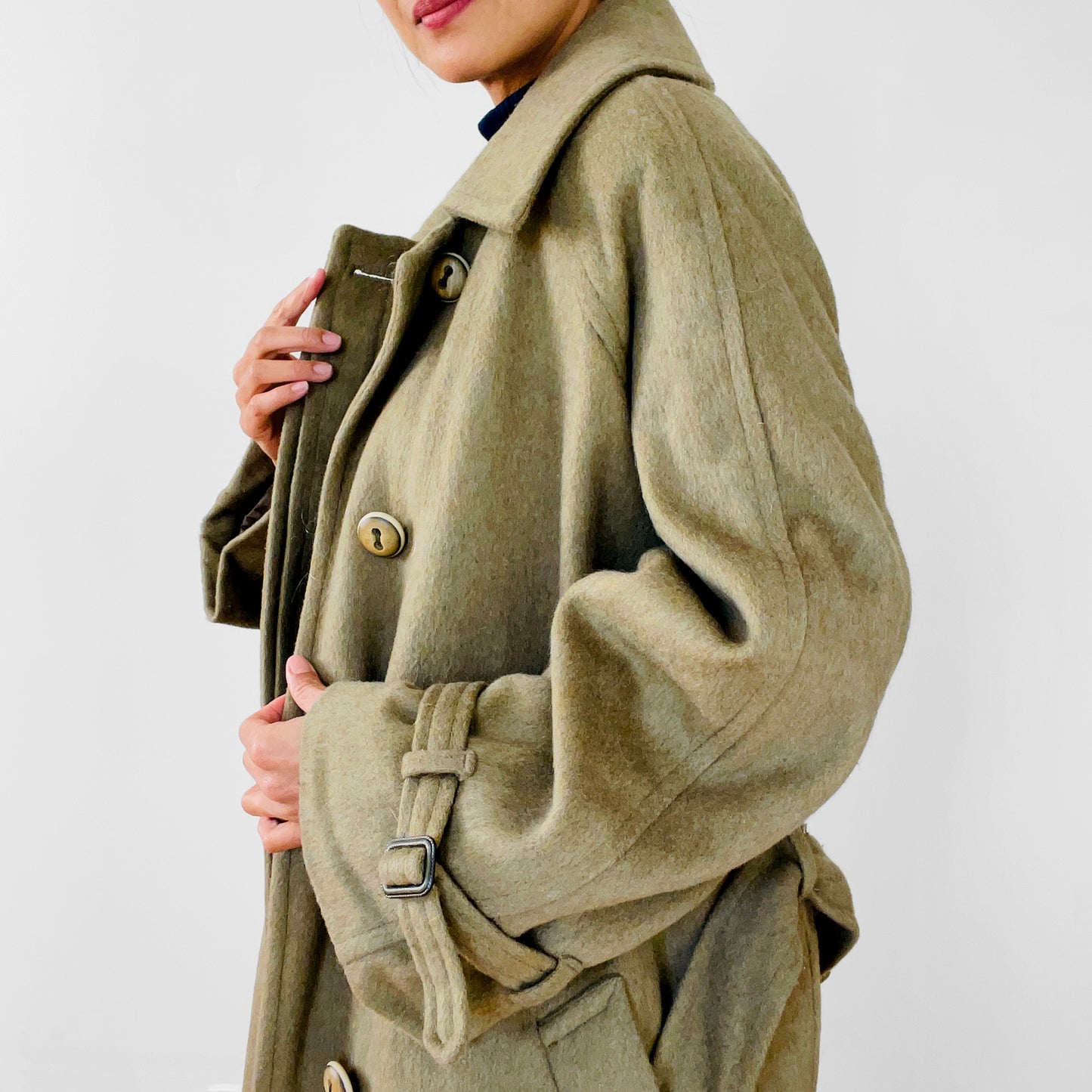 1960s Sage Wool Overcoat