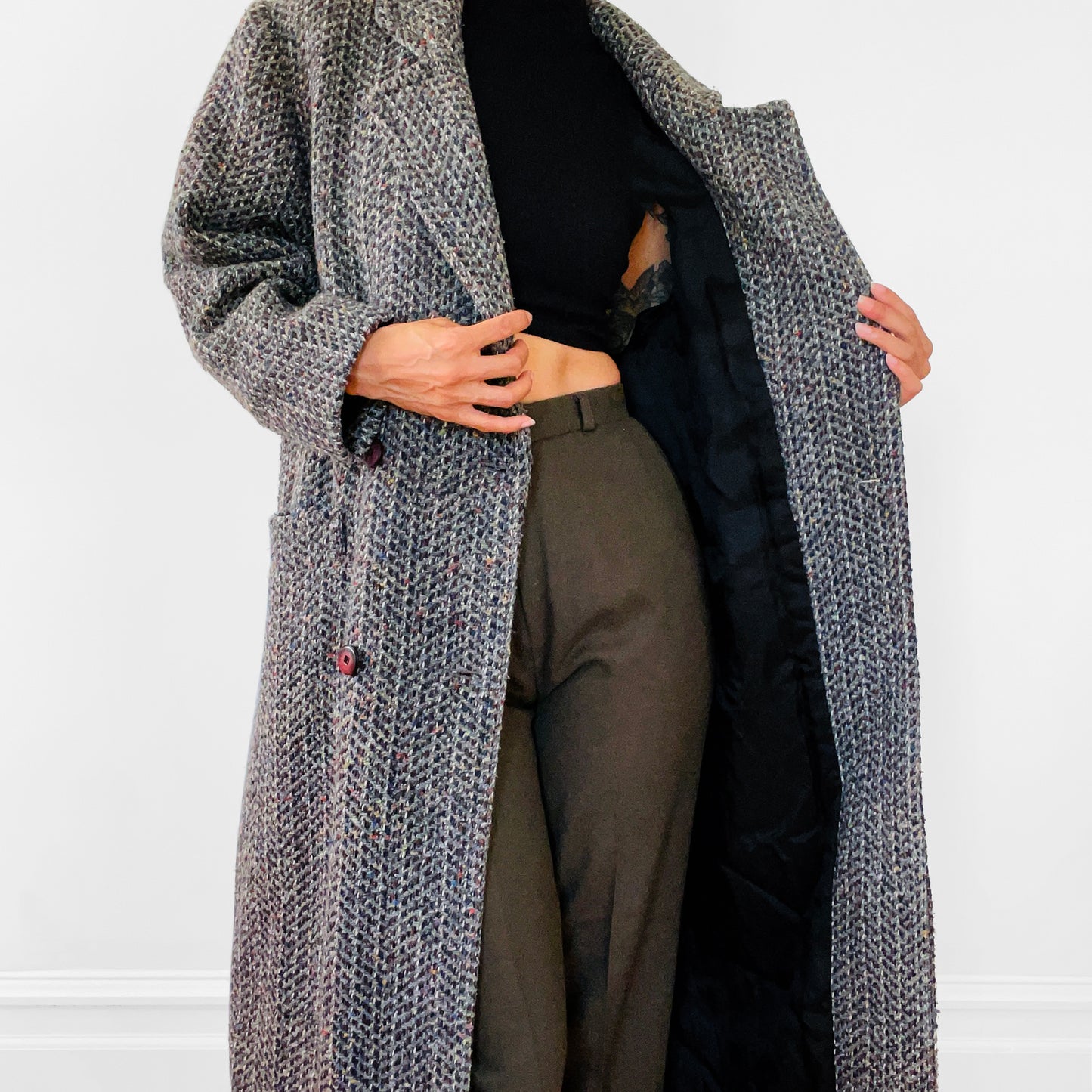 1980s Grey Heavy Wool Overcoat