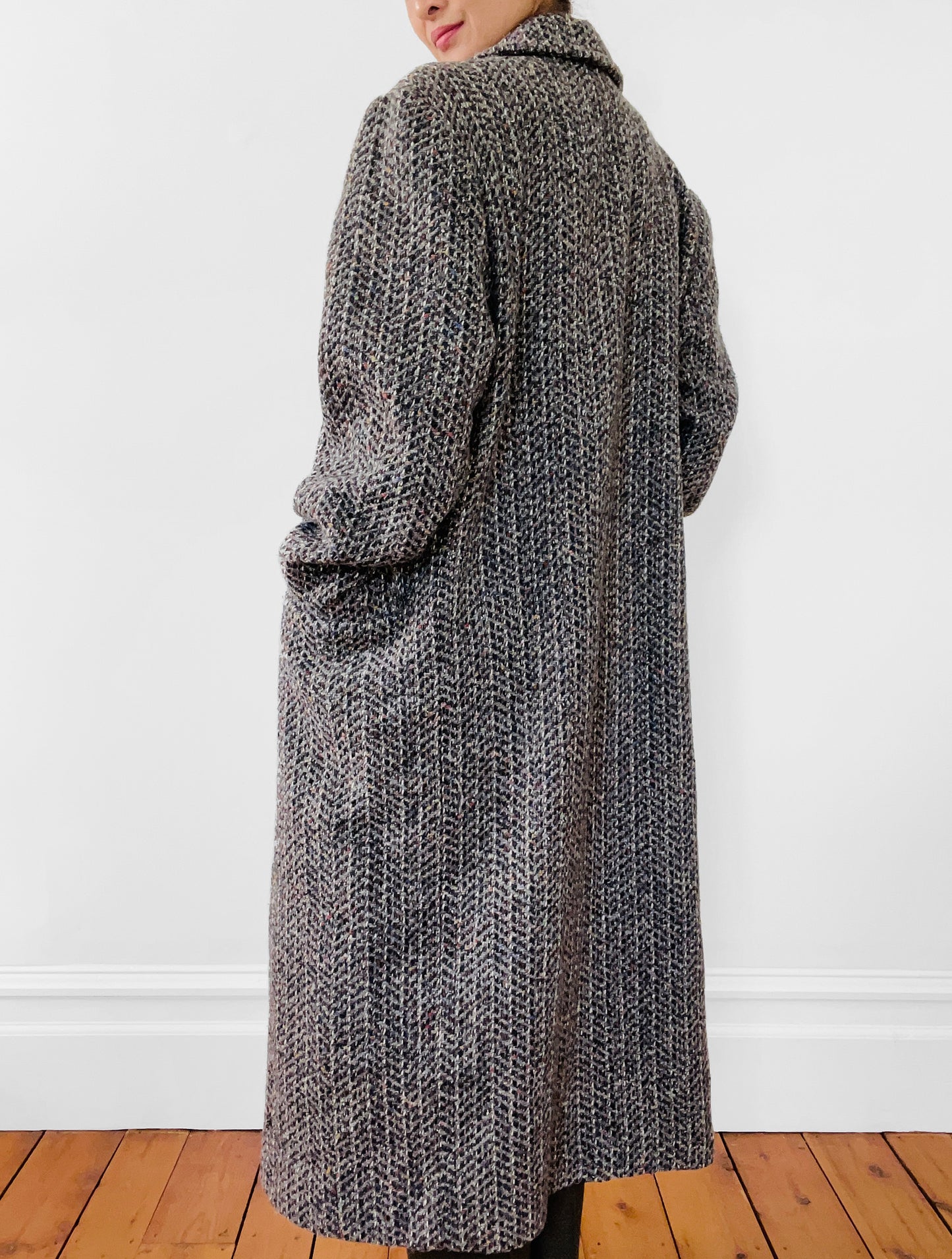 1980s Grey Heavy Wool Overcoat