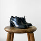 1990s Black Leather Lace-Up Block Heeled Shoes
