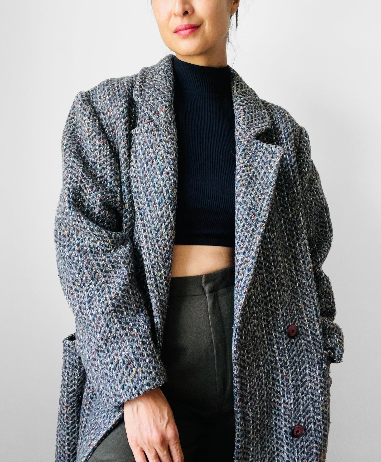 1980s Grey Heavy Wool Overcoat