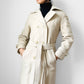 1970s Made in Canada Light Oatmeal Cream Fitted Belted Wool Coat - XS/S