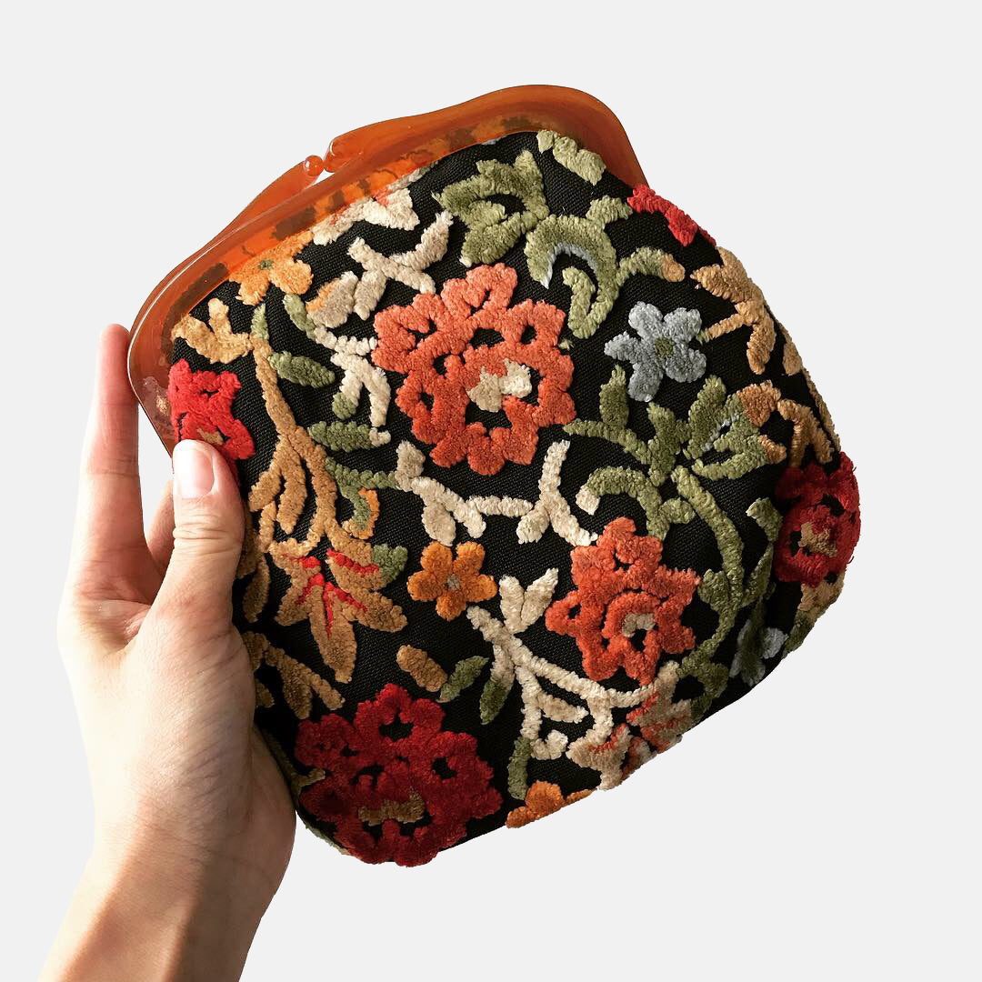 1960s Floral Tapestry Clutch Purse