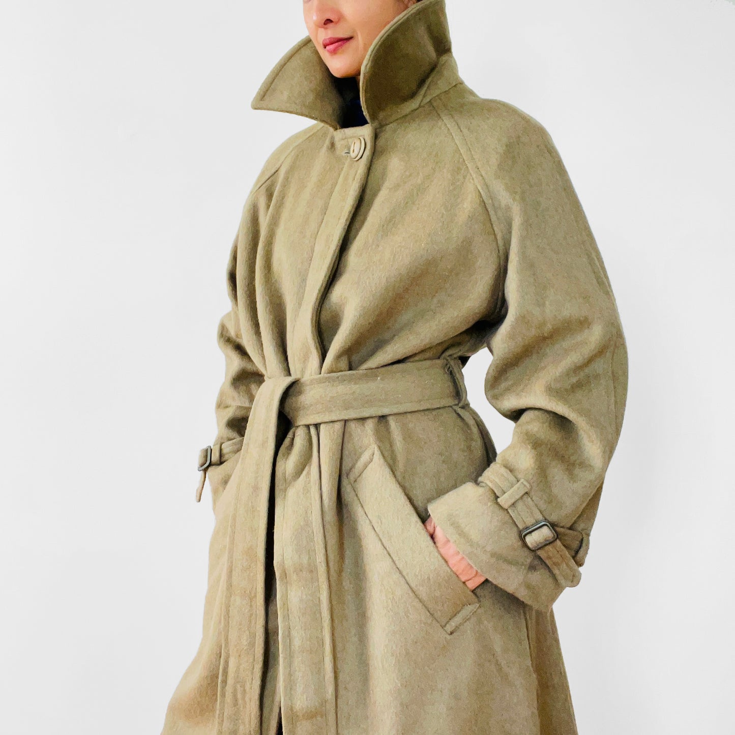 1960s Sage Wool Overcoat