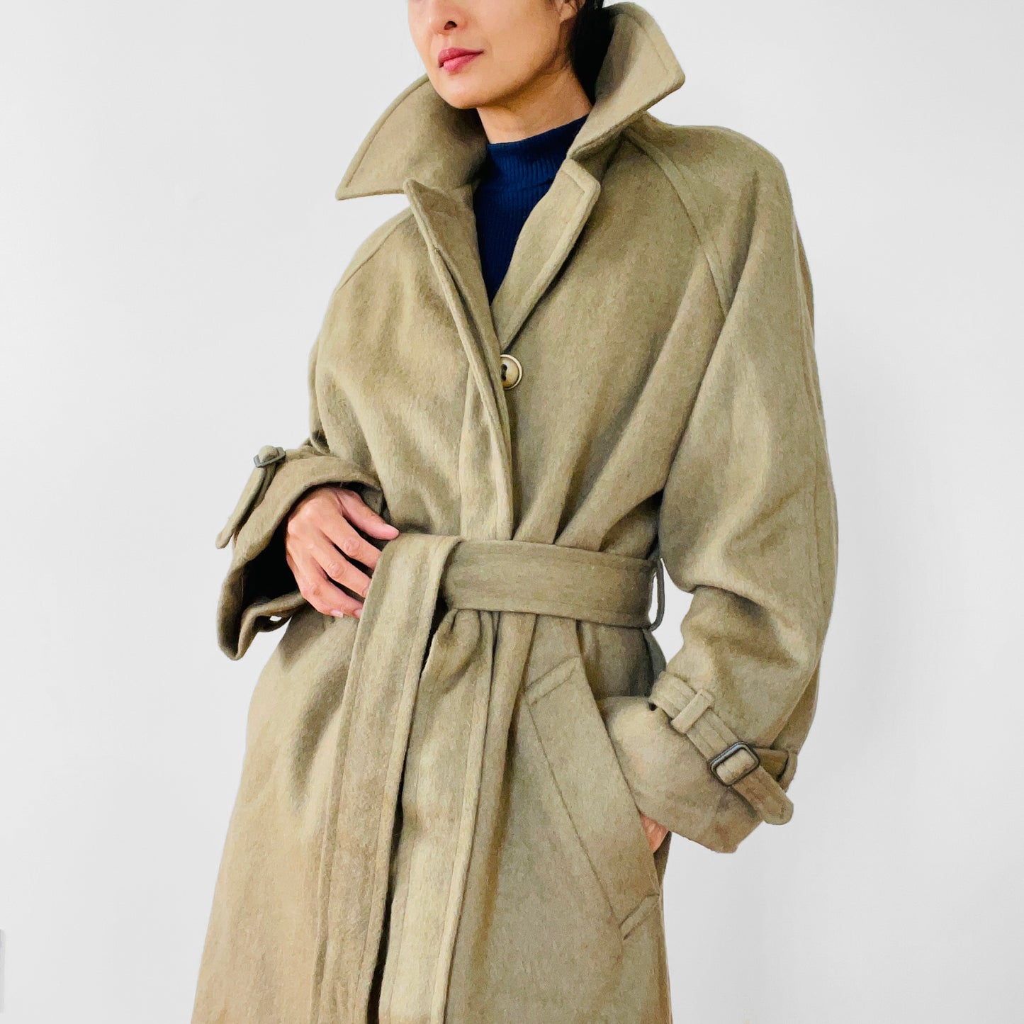 1960s Sage Wool Overcoat