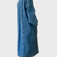 1980s Heavy Long Medium-Wash Blue Jean Denim Coat