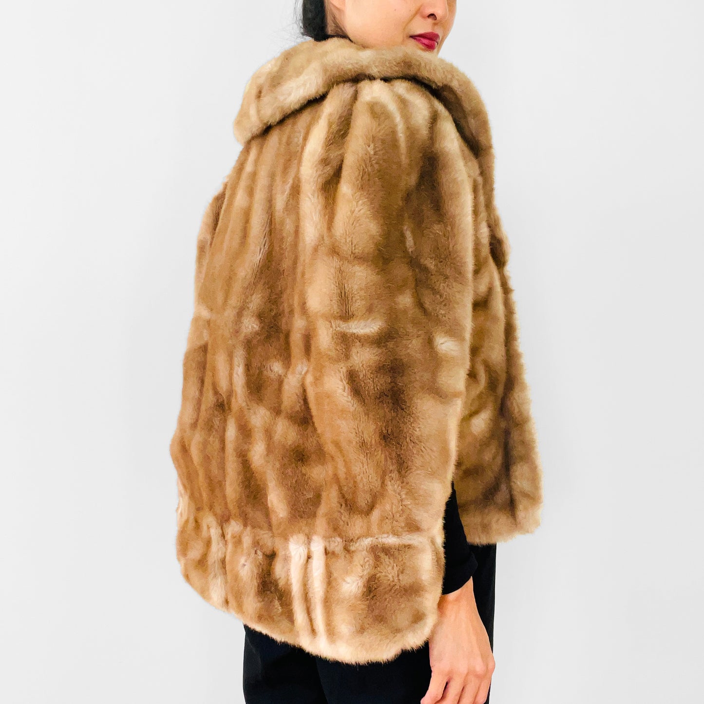 1970s Toffee Tan Faux-Fur Stole