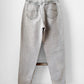 1980s - 1990s High-Waisted Tapered Leg Faded Grey Beige Soft Distressed LEE Riveted Jeans - Waist 27.5