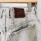 1980s - 1990s High-Waisted Tapered Leg Faded Grey Beige Soft Distressed LEE Riveted Jeans - Waist 27.5