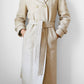 1970s Made in Canada Light Oatmeal Cream Fitted Belted Wool Coat - XS/S