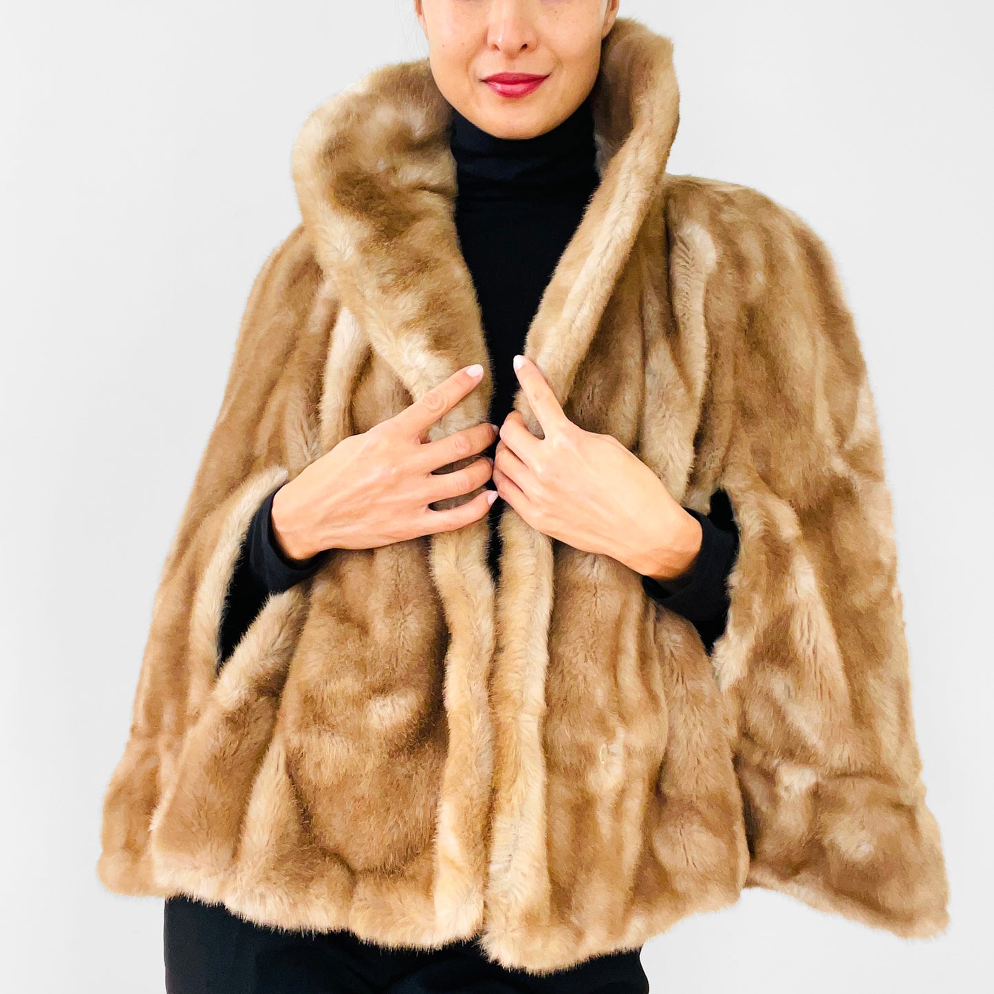 1970s Toffee Tan Faux-Fur Stole