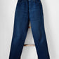 1990s Made in the USA Dark Blue Red Tab WRANGLER Straight Leg High-Waisted Mom Jeans - Waist 28
