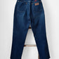 1990s Made in the USA Dark Blue Red Tab WRANGLER Straight Leg High-Waisted Mom Jeans - Waist 28