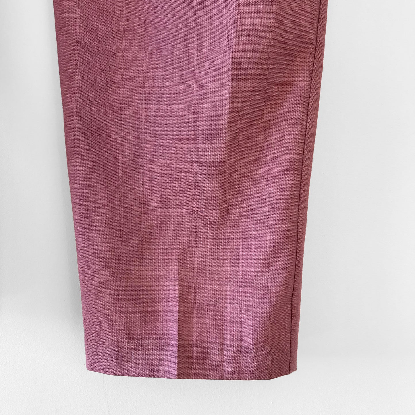 1980s Dusty Rose High-Waisted Pleated Cotton Pants