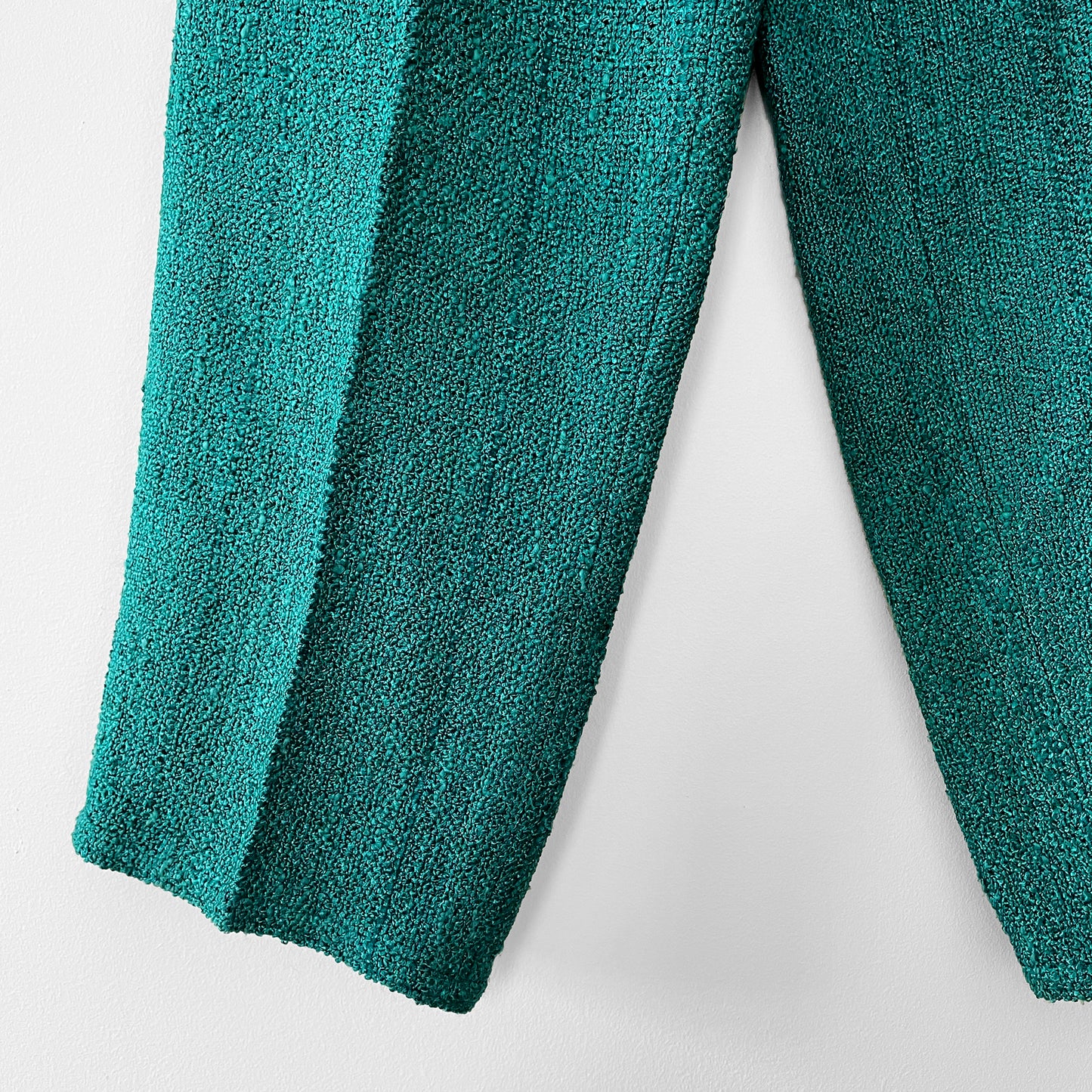 1970s-1980s Teal Knit Elastic-Waist Pants