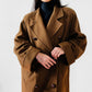 1980s Cognac Wool Cashmere Double-Breasted Overcoat - S/M/L