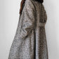1970s Fur Collar Beige Brown Wool Tweed Double-Breasted Coat - S/M