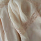 1960s Blush Cream Chiffon Sweetheart Pleated Ruffle Hem Slip Dress - Sz. M