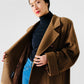 1980s Cognac Wool Cashmere Double-Breasted Overcoat - S/M/L