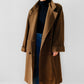 1980s Cognac Wool Cashmere Double-Breasted Overcoat - S/M/L