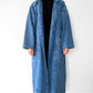 1980s Heavy Long Medium-Wash Blue Jean Denim Coat
