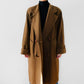 1980s Cognac Wool Cashmere Double-Breasted Overcoat - S/M/L