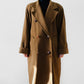 1980s Cognac Wool Cashmere Double-Breasted Overcoat - S/M/L