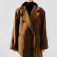 1980s Cognac Wool Cashmere Double-Breasted Overcoat - S/M/L
