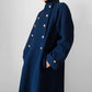 1960s Navy Blue Naval Military Style Double-Breasted Wool Coat - S/M