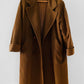 1980s Cognac Wool Cashmere Double-Breasted Overcoat - S/M/L