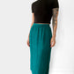 1970s Teal Woven Silk Knit Elastic-Waist Fitted Skirt