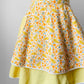 1960s Yellow and White Floral Paisley Patterned Reversible Tied-Waist Cotton Apron