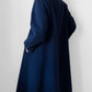 1960s Navy Blue Naval Military Style Double-Breasted Wool Coat - S/M