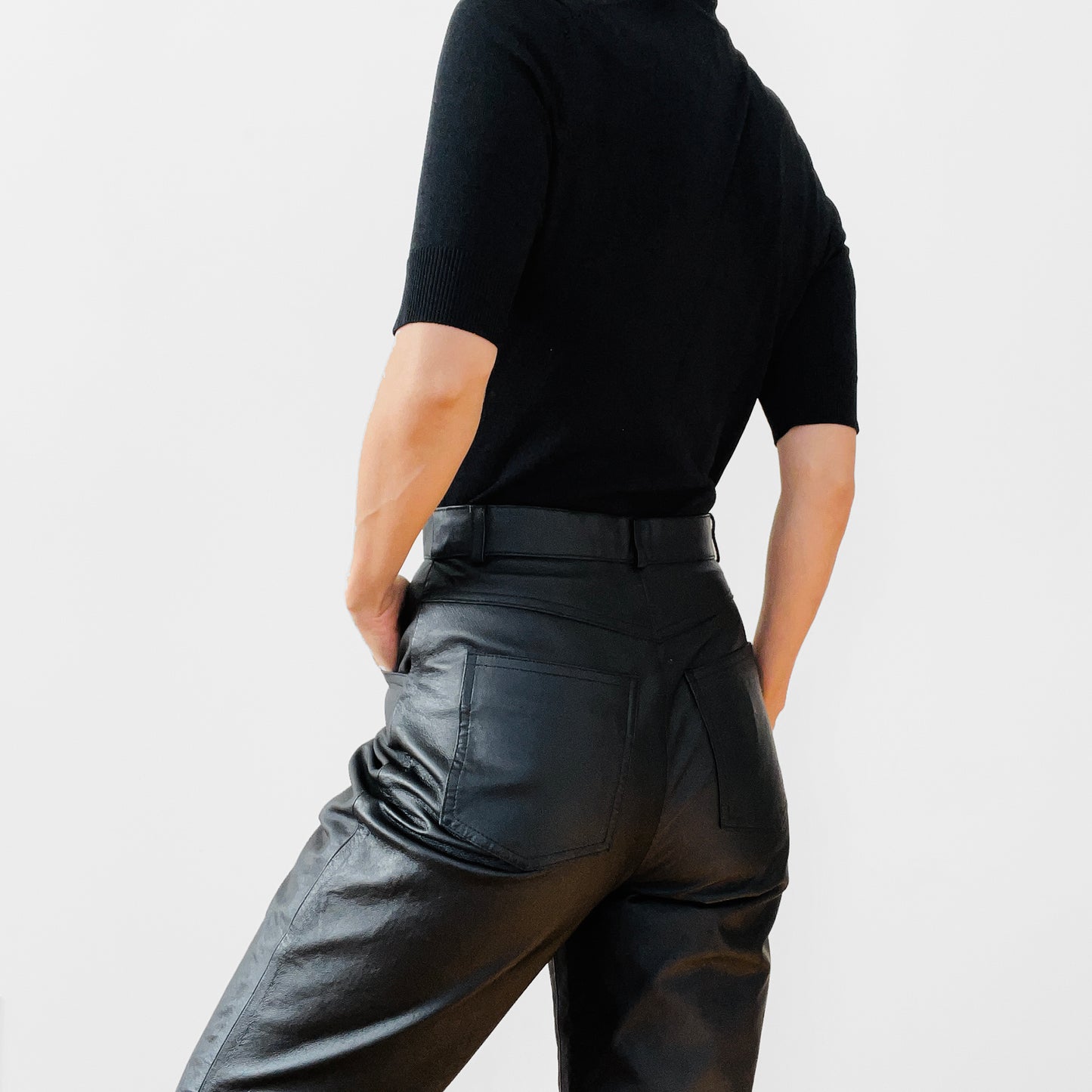 1990s Lined Black Leather Pants