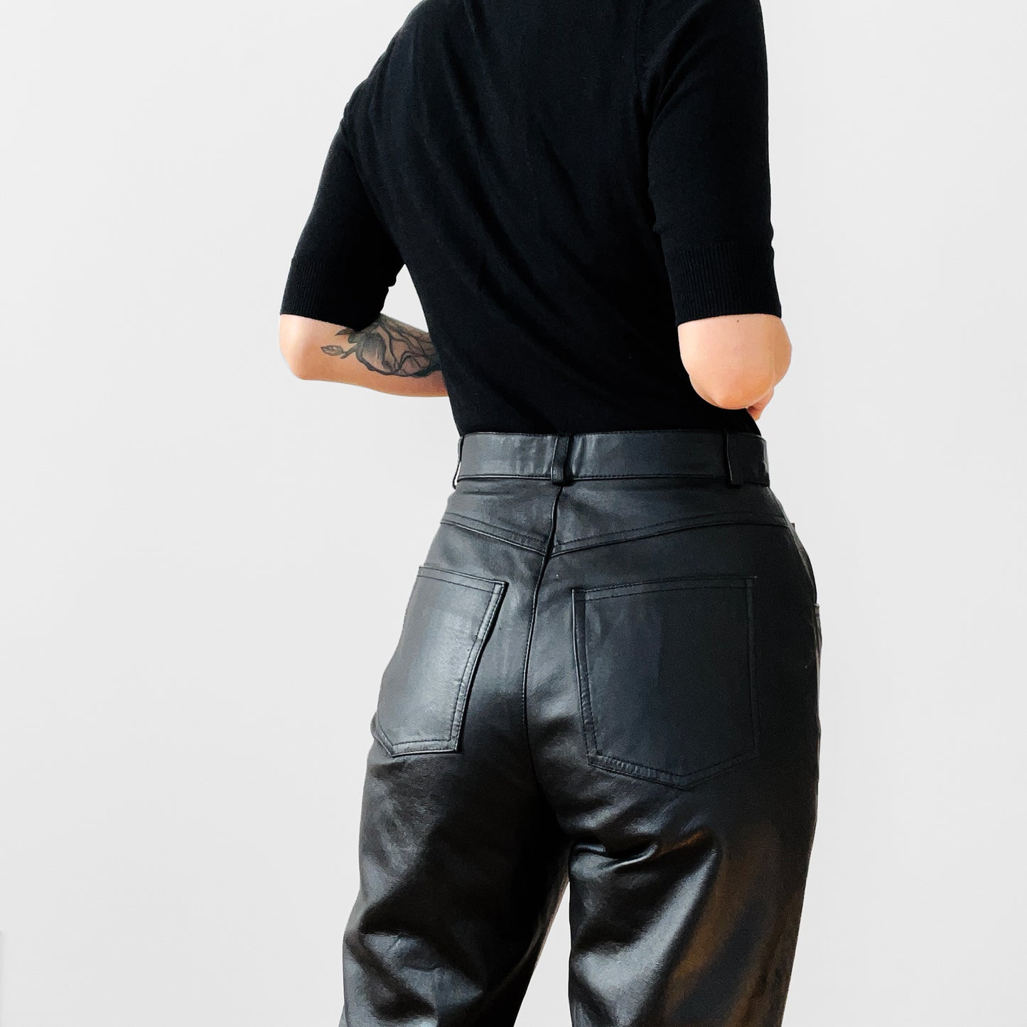 1990s Lined Black Leather Pants